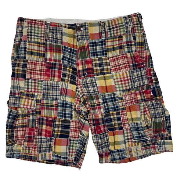 Gap Madras plaid shorts men’s 38, inseam 11” Y2K patchwork. February 08’ - Picture 1 of 8